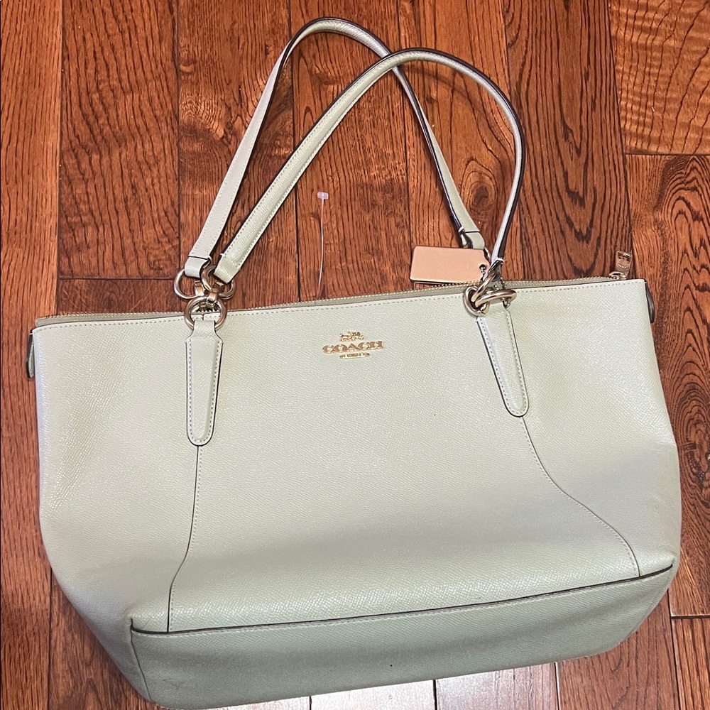 Coach Light Cream Leather Tote